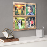 Azulejo Canvas Collage de fotos familiares en madera de granero r<br><div class="desc">Collage de fotos familiares en madera rústica de granero,  arte de lienzo,  puedes agregar tus propias fotos para personalizar.</div>