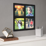 Azulejo Canvas Collage de fotos familiares sobre fondo negro mode<br><div class="desc">Collage de fotos familiares sobre fondo negro moderno. Puedes añadir tus propias fotos para personalizar.</div>