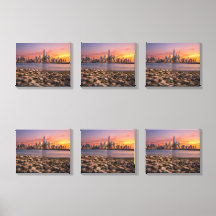 Hora Dorada Nueva York Skyline Lienzo de Panel Múl