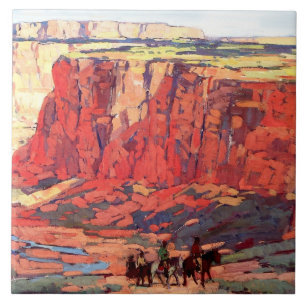 Azulejo “Canyon Riders” arte western de Edgar Payne