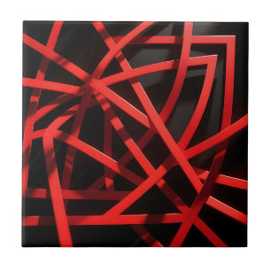 Azulejo Caos Abstracto Geométrico Rojo