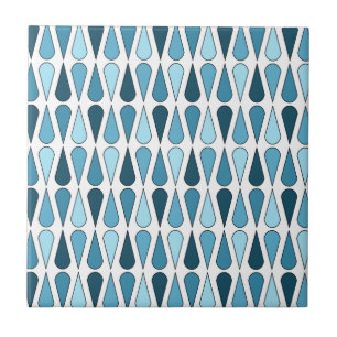Azulejo Caos en el bebé azul retro de medio siglo