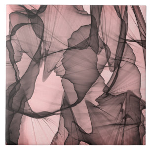 Azulejo Capa Mística de Bufandas de Chiffon Negras y Rosad
