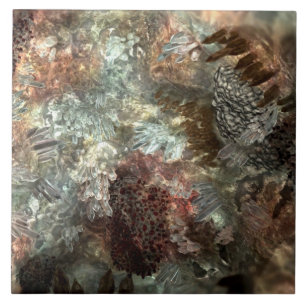 Azulejo Capas apagadas de cristales marrones