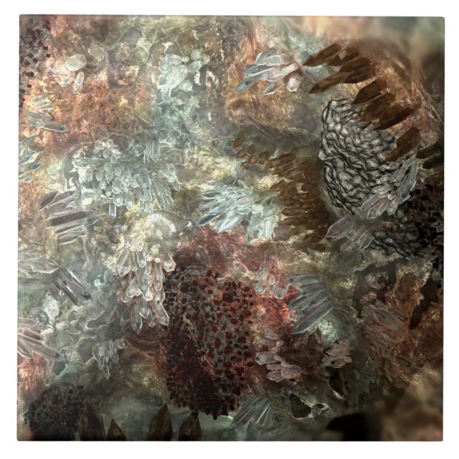 Azulejo Capas apagadas de cristales marrones (Frente)