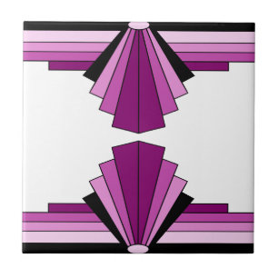 Azulejo Capas Art Deco en rosa