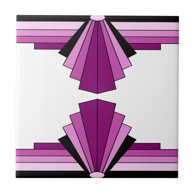 Azulejo Capas Art Deco en rosa (Frente)