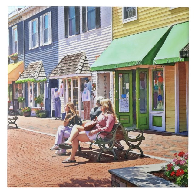 Azulejo Cape May NJ - Una tarde agradable en el centro com (Frente)