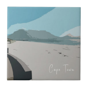 Azulejo Cape Town Montaña Mesa Océano Boceto