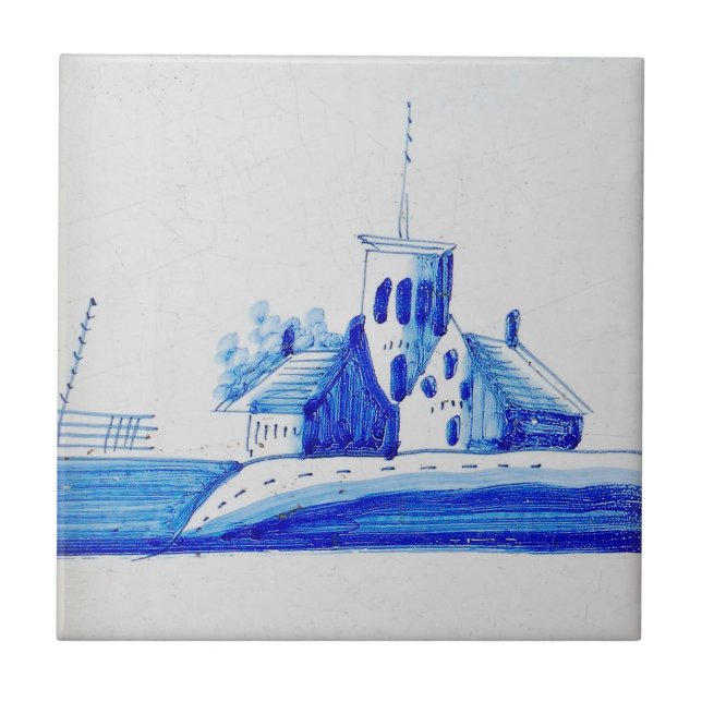 Azulejo Capilla Repro Delft azul y blanca holandesa Tile (Frente)