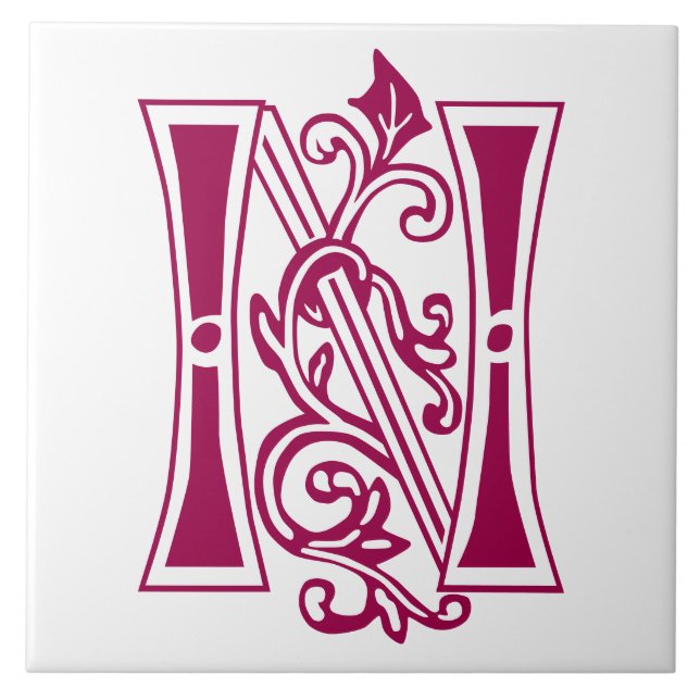 Azulejo Capital decorativa Botánica Medieval N (Frente)