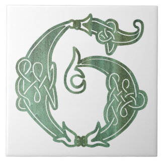 Azulejo Capital decorativa G del nudo celta del siglo XVI