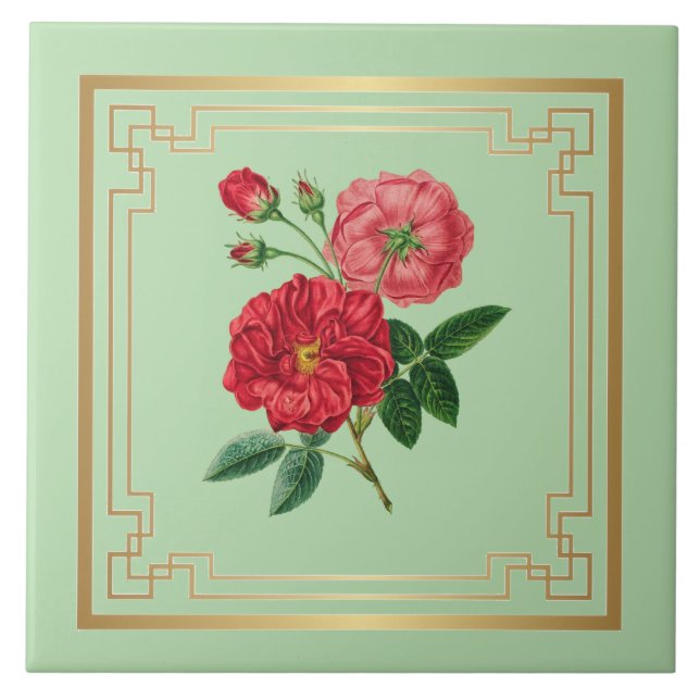 Azulejo Capullos de Rosa Roja (Frente)