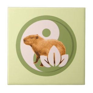 Azulejo Capybara Zen Yin Yang Naturaleza Pacífica