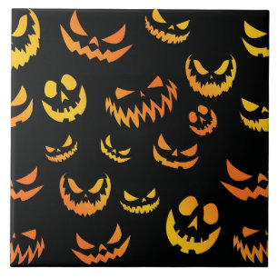 Azulejo Cara de calabaza de Jack O Lantern