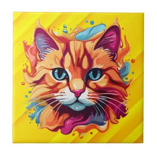 Azulejo Cara de gato de color lindo-87002