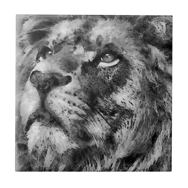 Azulejo Cara de León Plácida Plata (Frente)