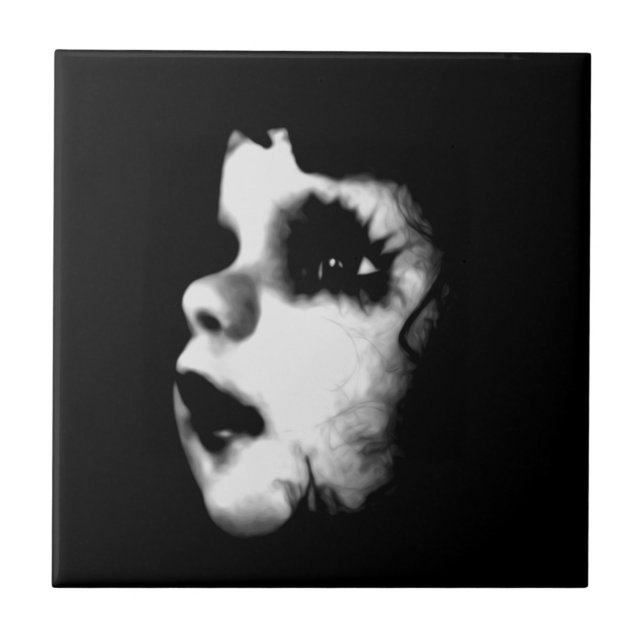 Azulejo Cara de muñeca espeluznante (Frente)