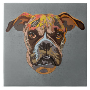 Azulejo Cara de perro feo Boxer Tile cerámico