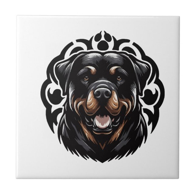 Azulejo Cara de perro Rottweiler (Frente)