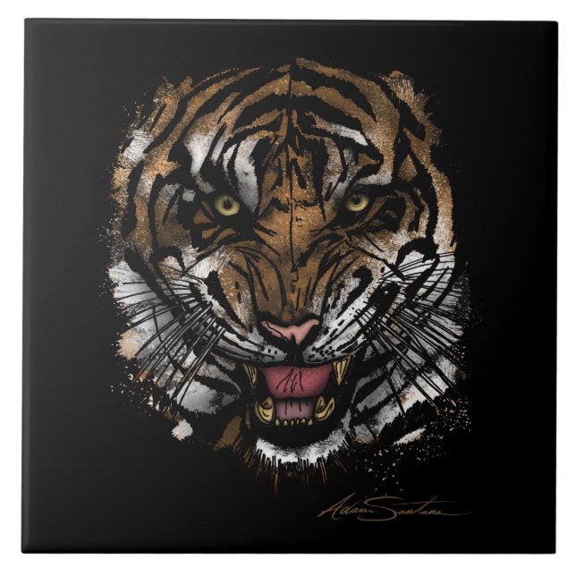 Azulejo Cara de tigre (diseño de firma) (Frente)