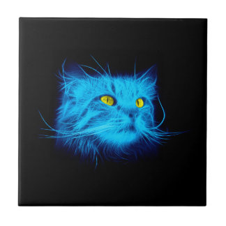 Azulejo Cara del gato azul