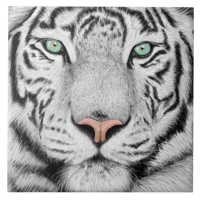 Azulejo Cara del tigre de nieve (Frente)