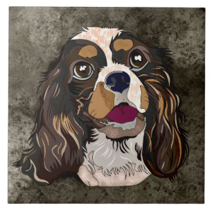 Azulejo Cara fea de perro del rey Charles Cavalier