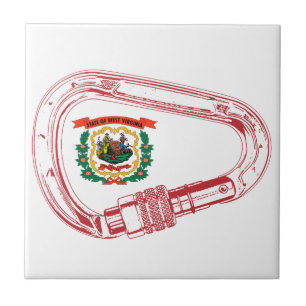 Azulejo Carabiner de escalada de bandera de Virginia Occid
