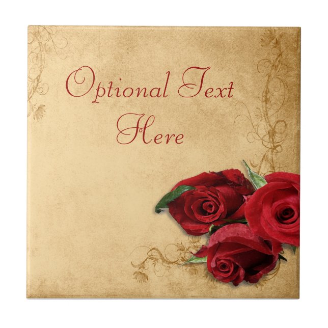 Azulejo Caramel Brown y Rosa de época (Frente)