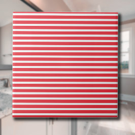 Azulejo Caramelo Caña Rojo y Blanco Rayado Horizontal Simp