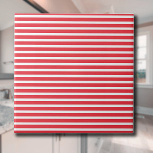 Azulejo Caramelo Caña Rojo y Blanco Rayado Horizontal Simp
