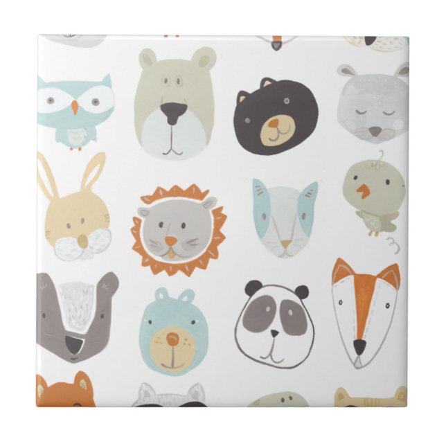 Azulejo Caras amigables | Retratos de animales salvajes (Frente)