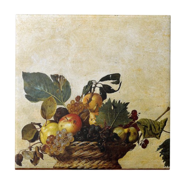 Azulejo Caravaggio - Cesta de Fruta - Arte clásico (Frente)