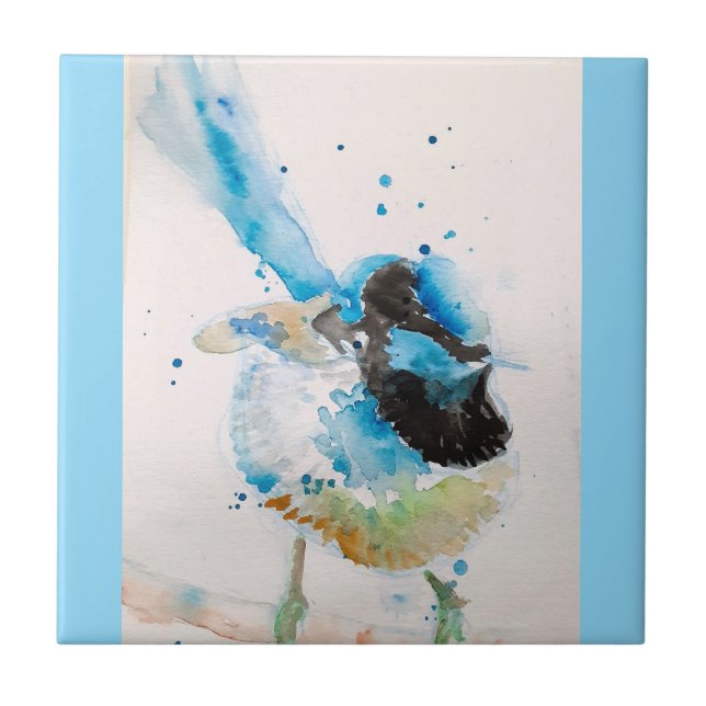 Azulejo Carbonero Azul Carboneros Acuarela Azul Bebé Austr (Frente)