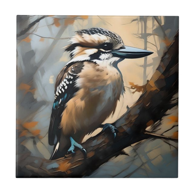 Azulejo Carcajada encantadora: Kookaburra en pintura al ac (Frente)