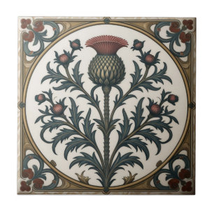 Azulejo Cardo escocés floral vintage William Morris
