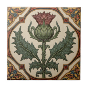 Azulejo Cardo escocés floral vintage William Morris