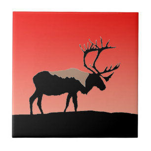 Azulejo Caribou at Sunset - Arte original de la vida salva