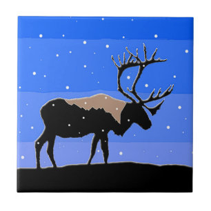 Azulejo Caribou in Winter - Arte original de la vida salva