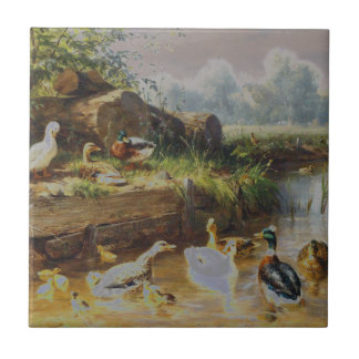 Azulejo Carl Jutz - patos en el arroyo (modificado)