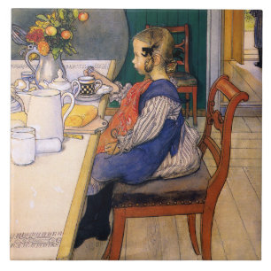 Azulejo Carl Larsson Desayuno Miserable de Late Riser