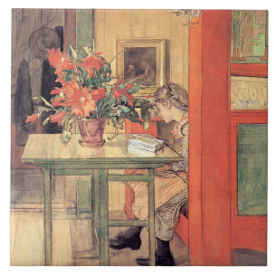 Azulejo Carl Larsson - Lisbeth Reading