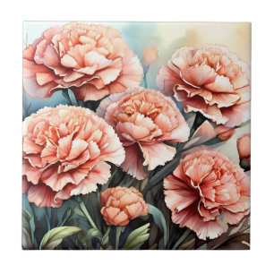 Azulejo Carnaciones rosadas delgadas