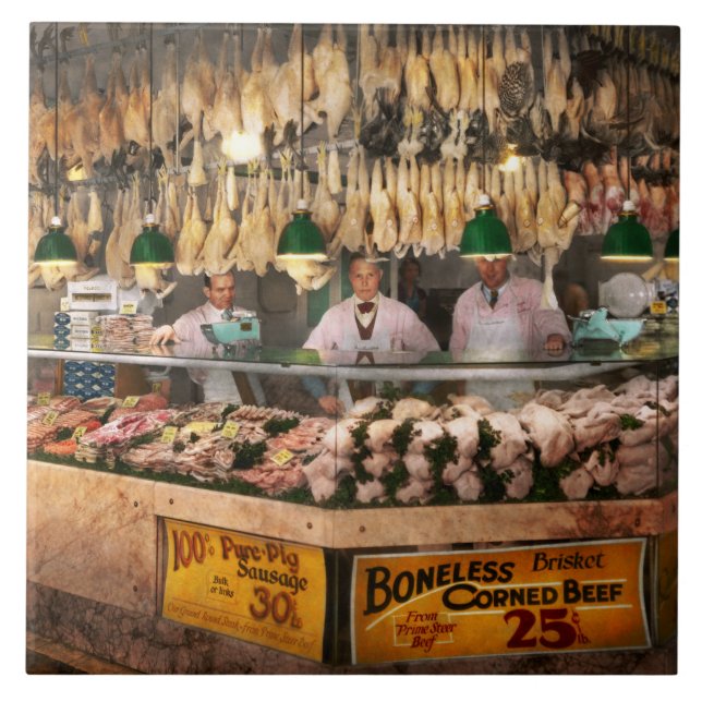 Azulejo Carnicero - Adicto al pollo 1931 (Frente)