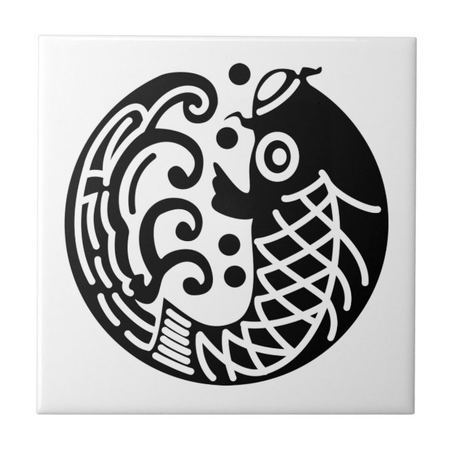 Azulejo Carpa y ola (Frente)