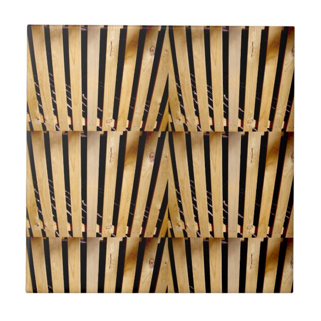 Azulejo Carpintería: Posts de la valla de madera, (Frente)