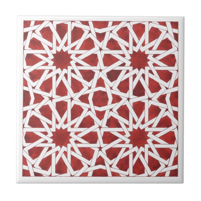 Azulejo Carreau céramique Mosaïque marocaine rouge  (Frente)