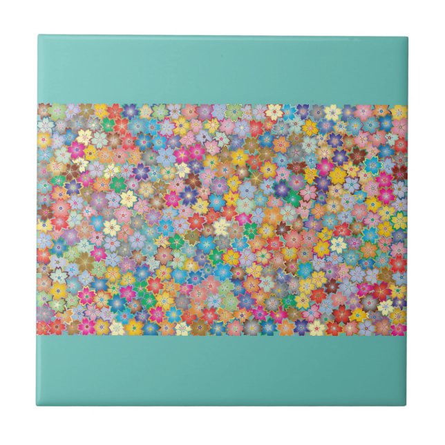 AZULEJO CARREAU EN CÉRAMIQUE FLORAL (Frente)