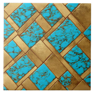 Azulejo Carreaux or et turquoise - Coll. Turquoise